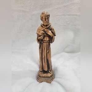 RARE Hand-Carved Olive Wood Statue of Saint Francis from Bethlehem